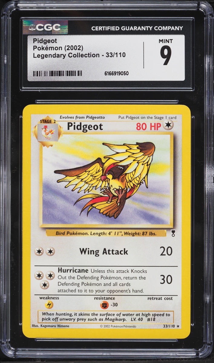 2002 Pokemon Legendary Collection Pidgeot #33 CGC 9 MINT