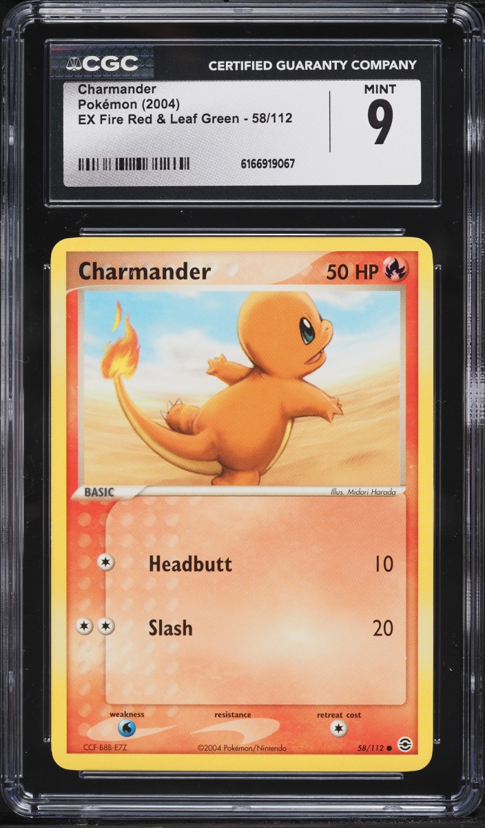 2004 Pokemon EX Fire Red & Leaf Green Charmander #58 CGC 9 MINT