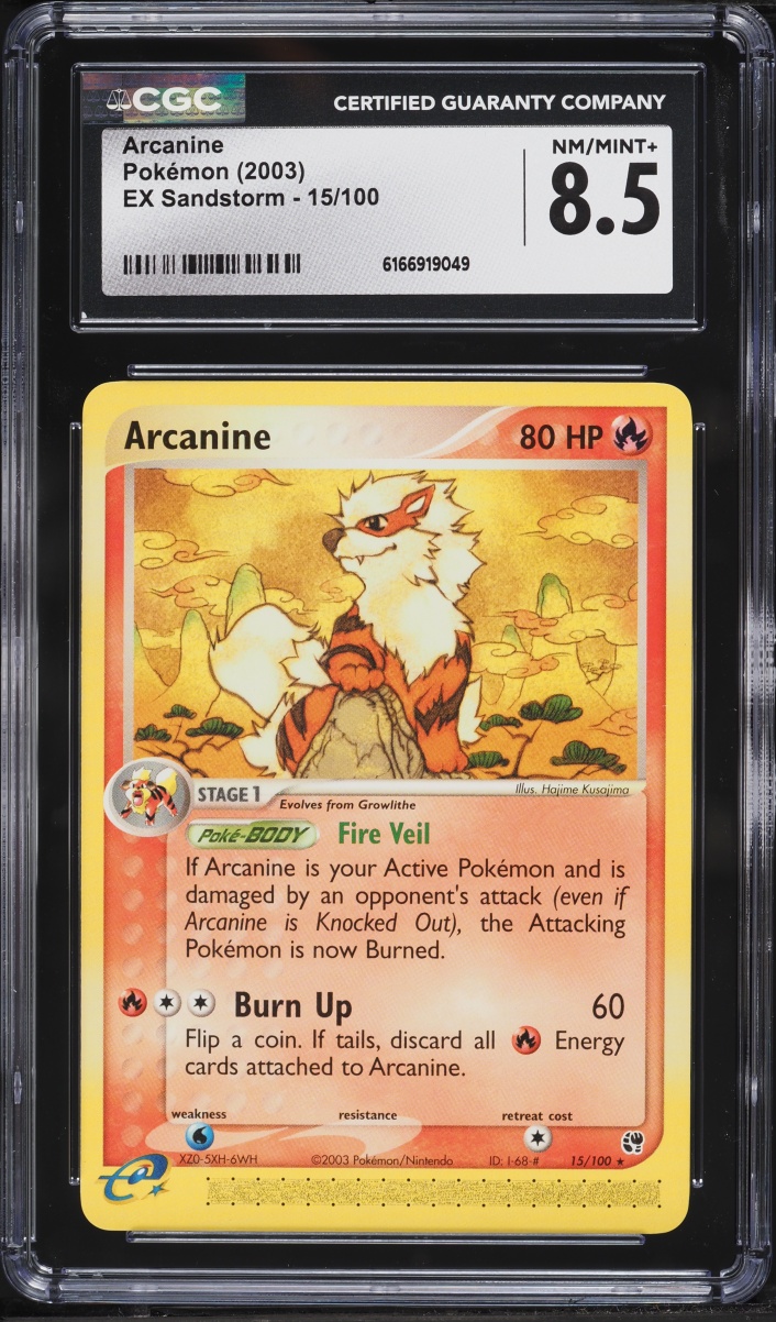 2003 Pokemon EX Sandstorm Arcanine #15 CGC 8.5 NM-MT+