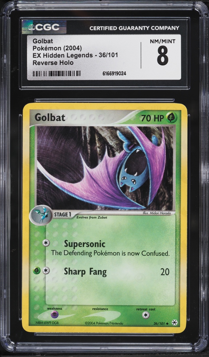 2004 Pokemon EX Hidden Legends Reverse Holo Golbat #36 CGC 8 NM-MT