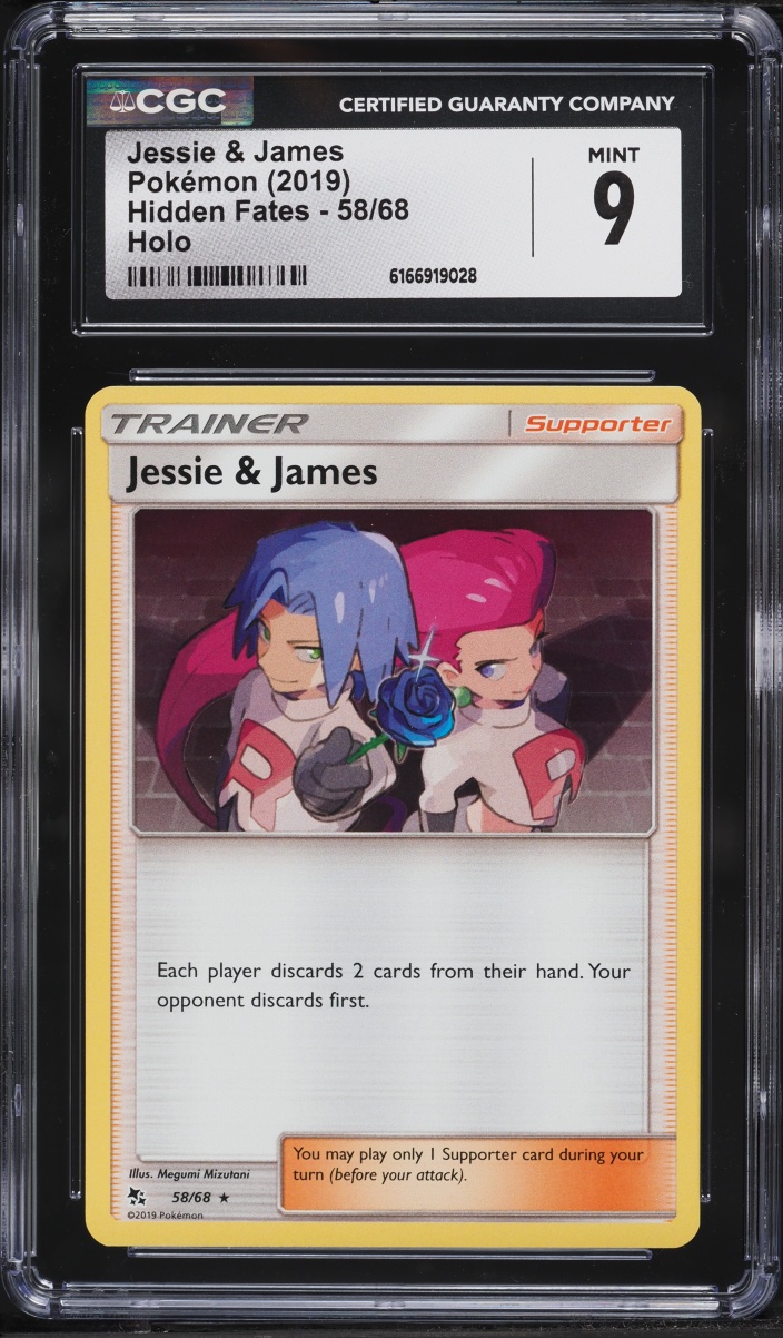 2019 Pokemon Sun & Moon Hidden Fates Holo Jessie & James #58 CGC 9 MINT