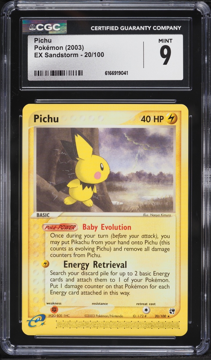 2003 Pokemon EX Sandstorm Pichu #20 CGC 9 MINT