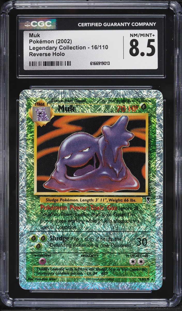 2002 Pokemon Legendary Collection Reverse Holo Muk #16 CGC 8.5 NM-MT+