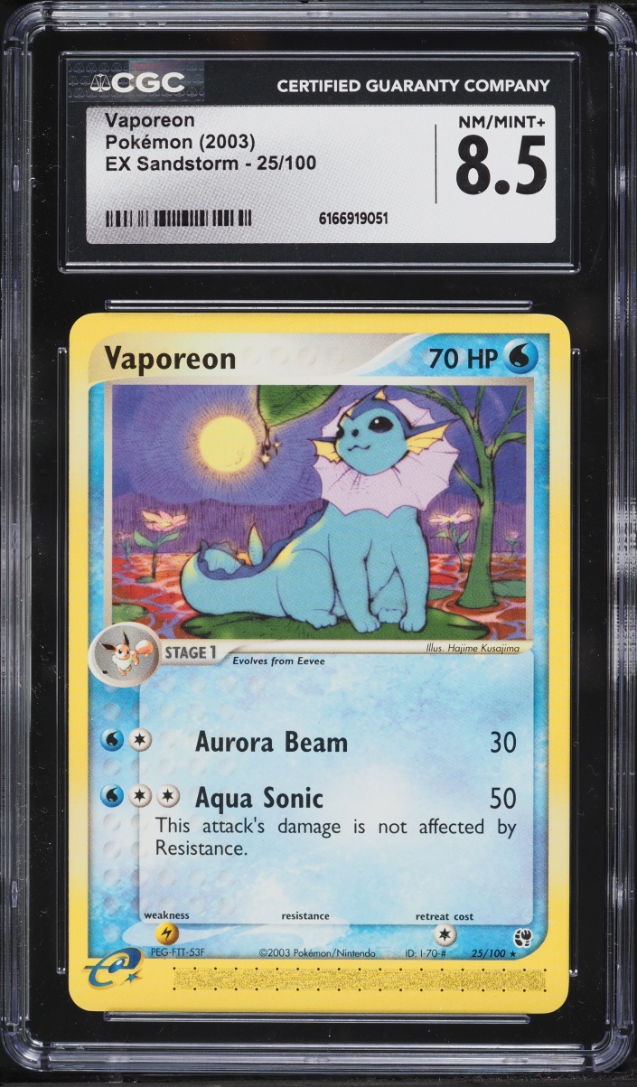2003 Pokemon EX Sandstorm Vaporeon #25 CGC 8.5 NM-MT+