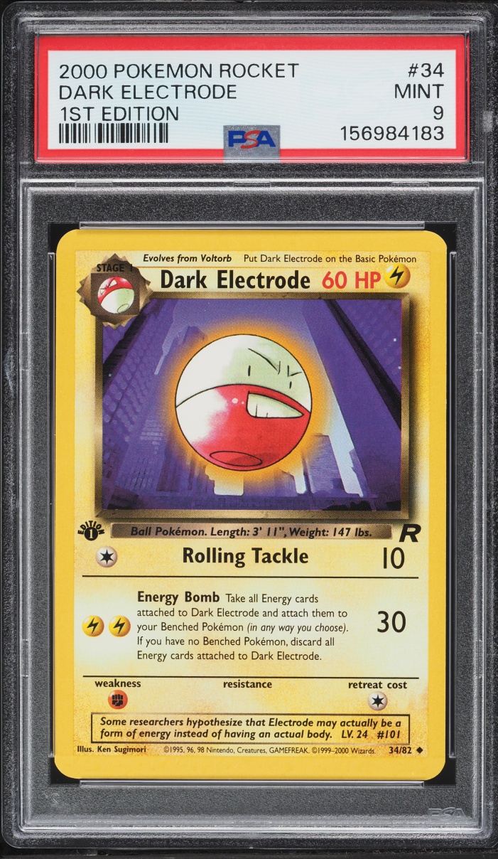 2000 Pokemon Team Rocket 1st Edition Dark Electrode #34 PSA 9 MINT