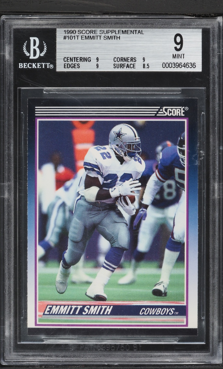 1990 Score Supplemental Emmitt Smith ROOKIE #101T BGS 9 MINT