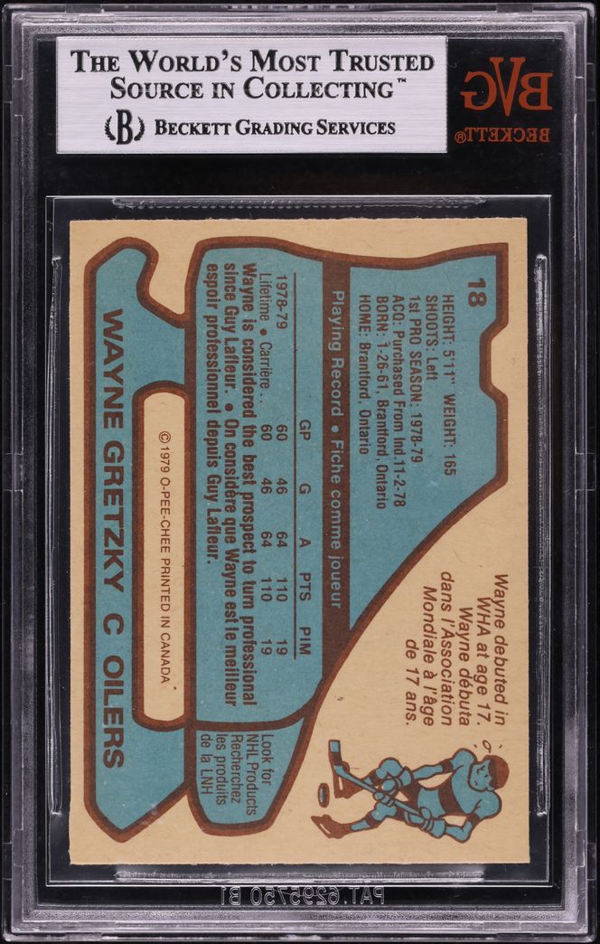 1979 O-Pee-Chee Hockey Wayne Gretzky ROOKIE #18 BVG 9 MINT