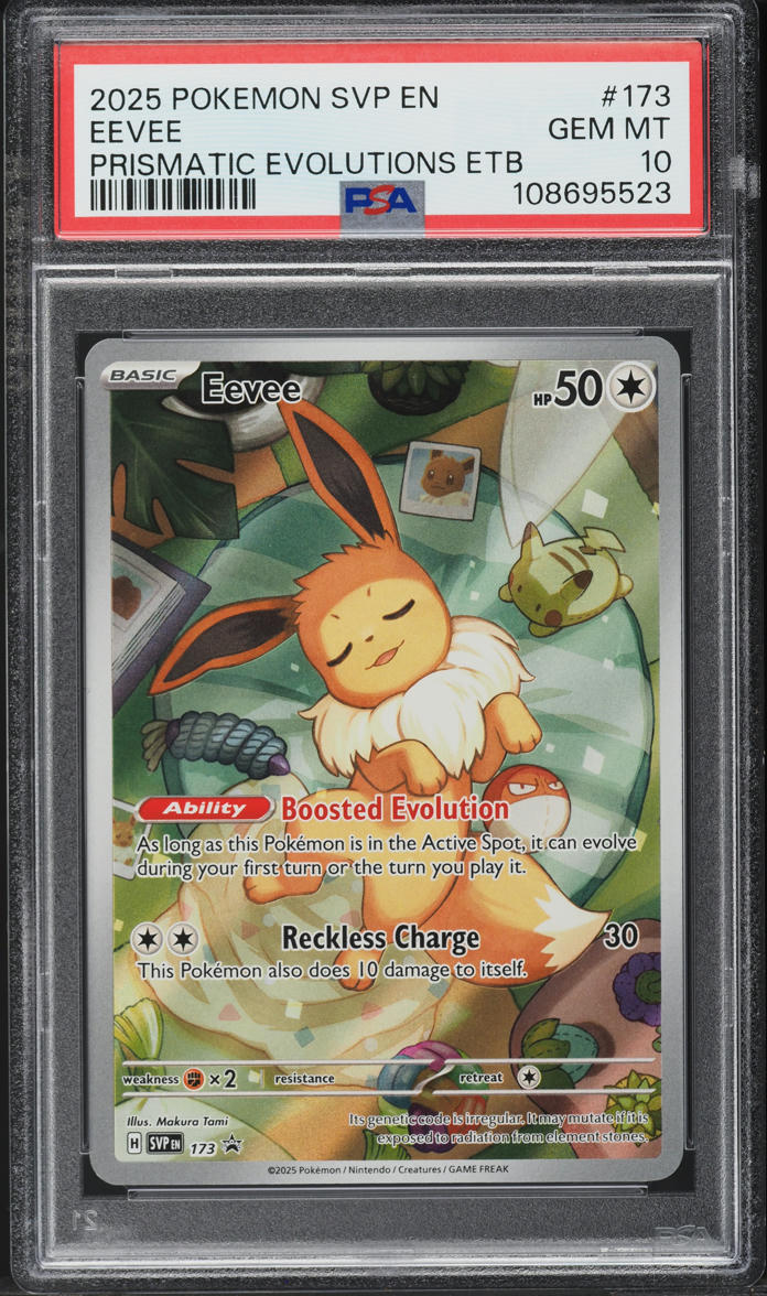 2025 Pokemon Scarlet & Violet Black Star Promo Prismatic Evolutions ETB Eevee #173 PSA 10 GEM