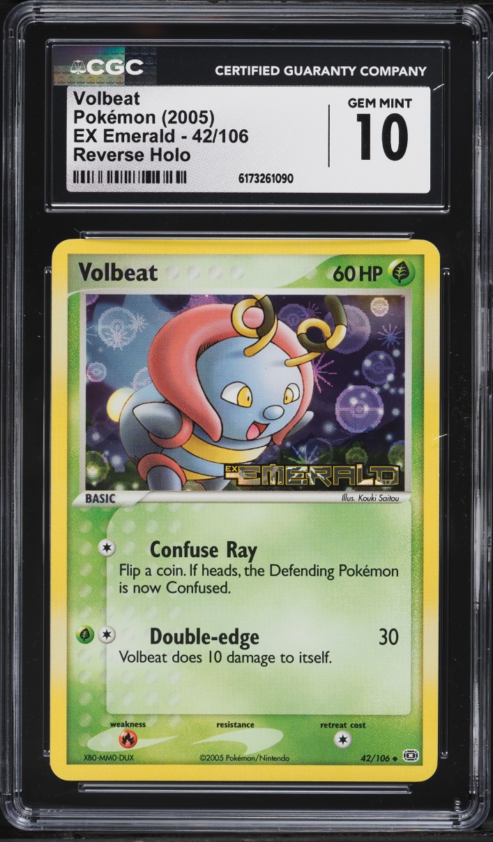 2005 Pokemon EX Emerald Reverse Holo Volbeat #42 CGC 10 GEM MINT