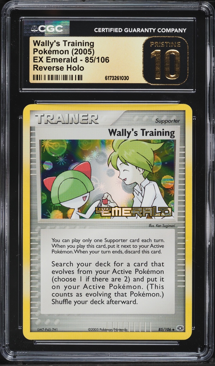 2005 Pokemon EX Emerald Reverse Holo Wally's Training #85 CGC 10 PRISTINE