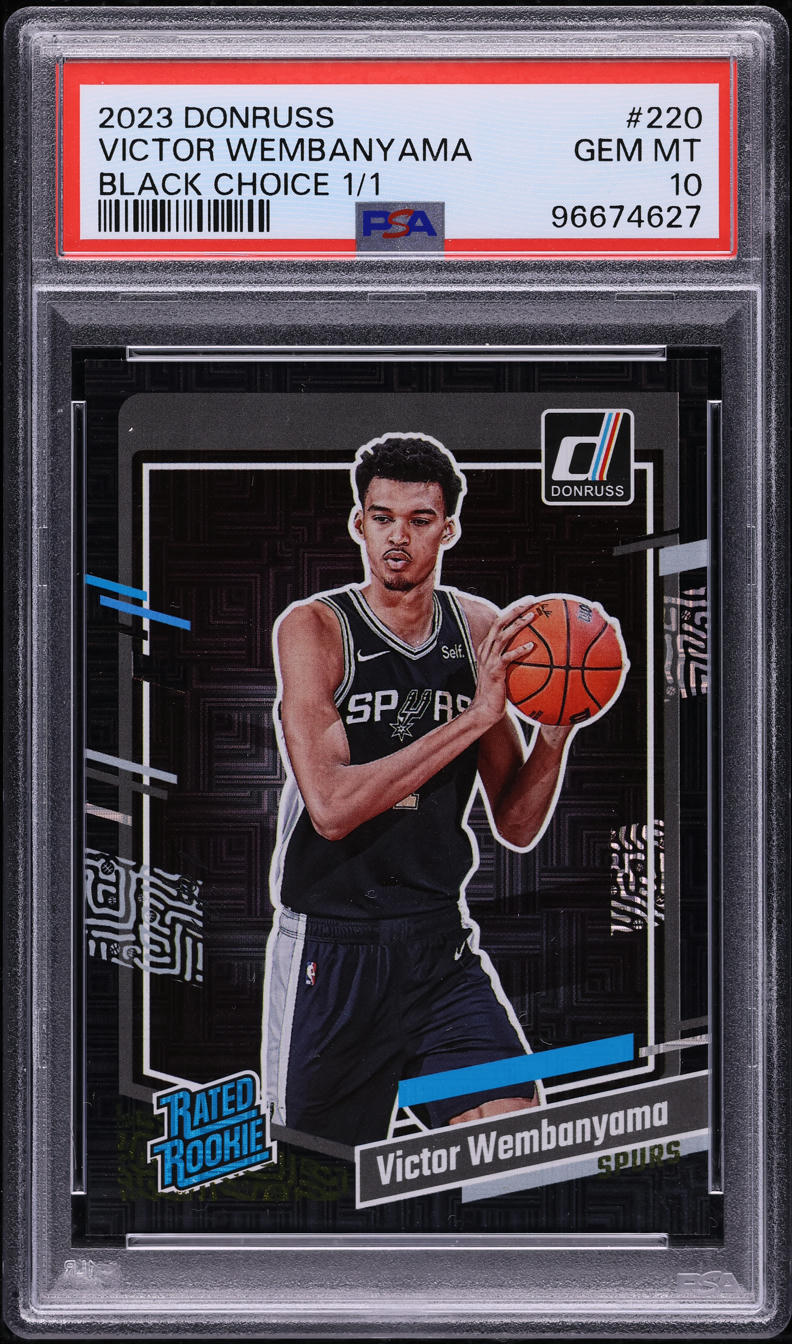 2023 Donruss Black Choice Victor Wembanyama ROOKIE 1/1 #220 PSA 10 GEM MINT