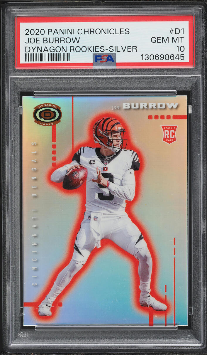 2020 Panini Chronicles Dynagon Silver Joe Burrow ROOKIE #D-1 PSA 10 GEM MINT