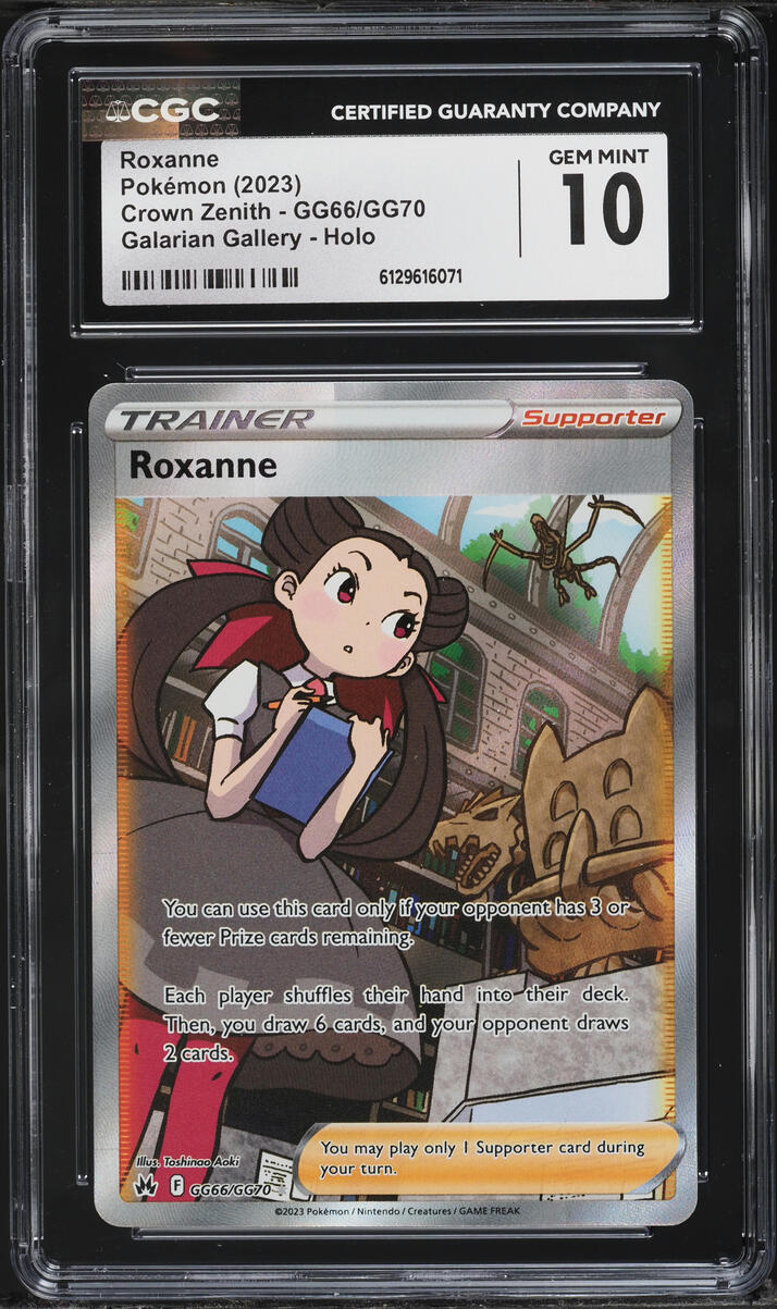 2023 Pokemon Sword & Shield Crown Zenith Full Art Roxanne #GG66 CGC 10 GEM MINT