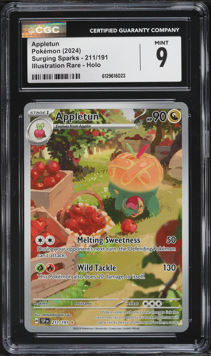 2024 Pokemon Scarlet & Violet Surging Sparks IR Appletun #211 CGC 9 MINT