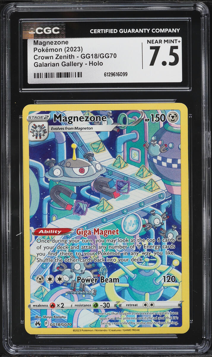 2023 Pokemon Sword & Shield Crown Zenith Alt Art Magnezone #GG18 CGC 7.5 NRMT+