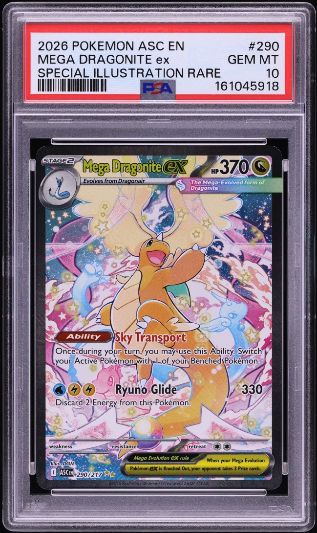 2026 Pokemon Mega Evolution Ascended Heroes SIR Mega Dragonite ex #290 PSA 10 GEM MINT