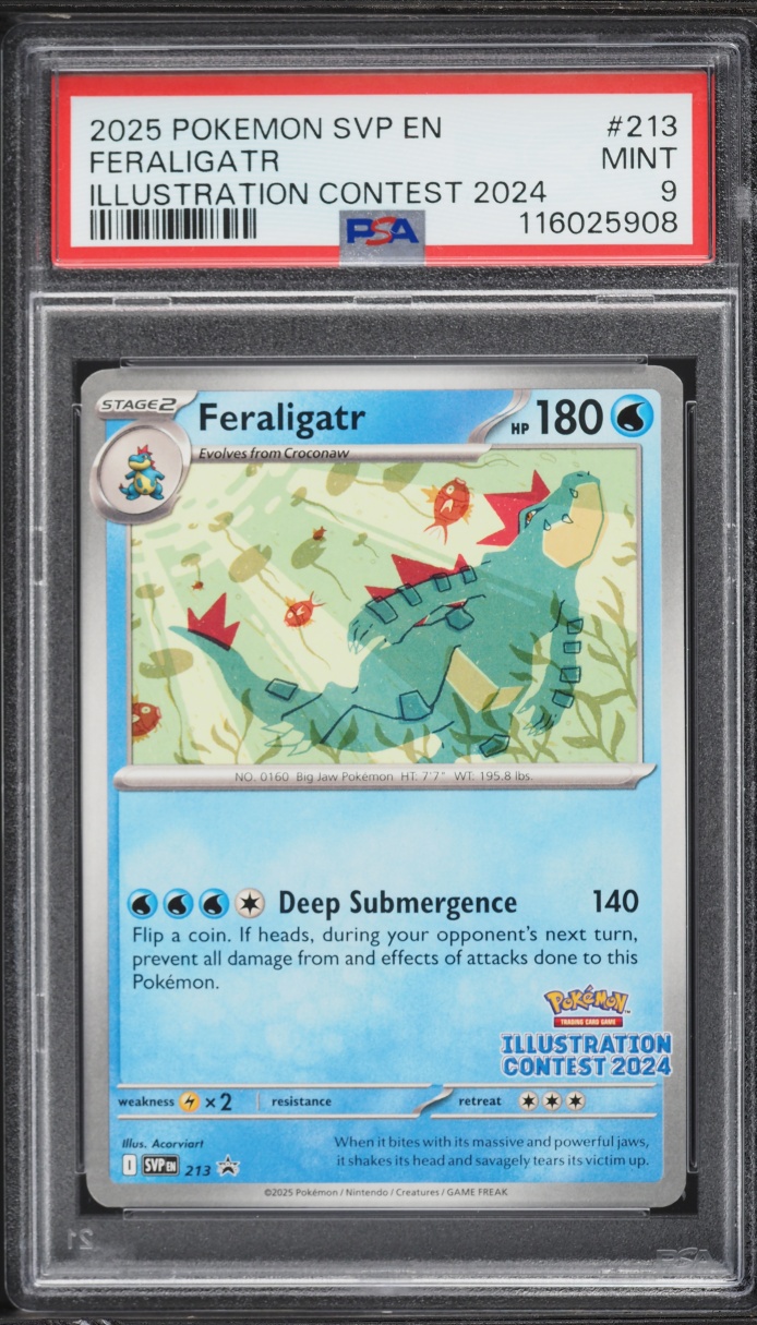 2025 Pokemon Scarlet & Violet Promo Illustration Contest '24 Feraligatr #213 PSA 9 MINT
