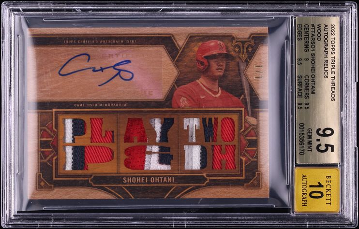 2022 Topps Triple Threads Wood Shohei Ohtani PATCH AUTO 1/1 #TTAR