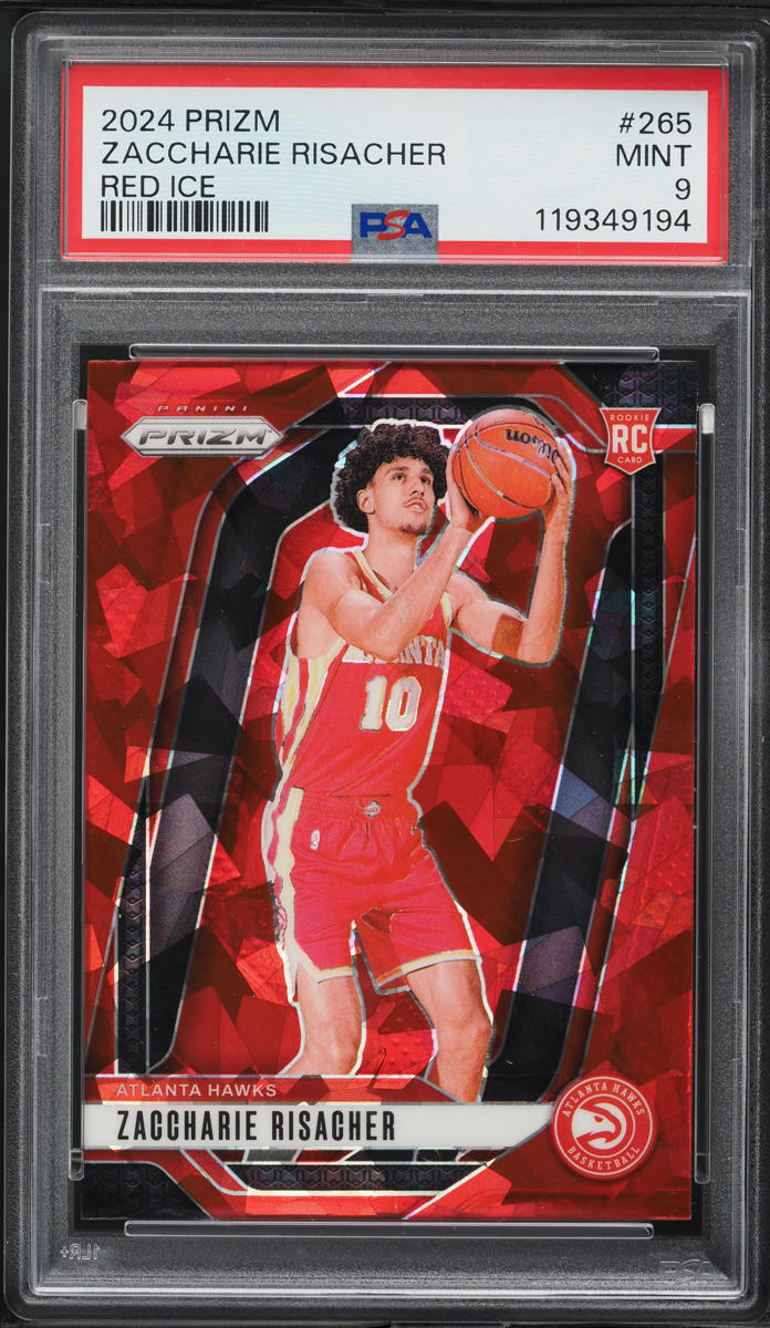2024 Panini Prizm Red Ice Zaccharie Risacher ROOKIE #265 PSA 9 MINT