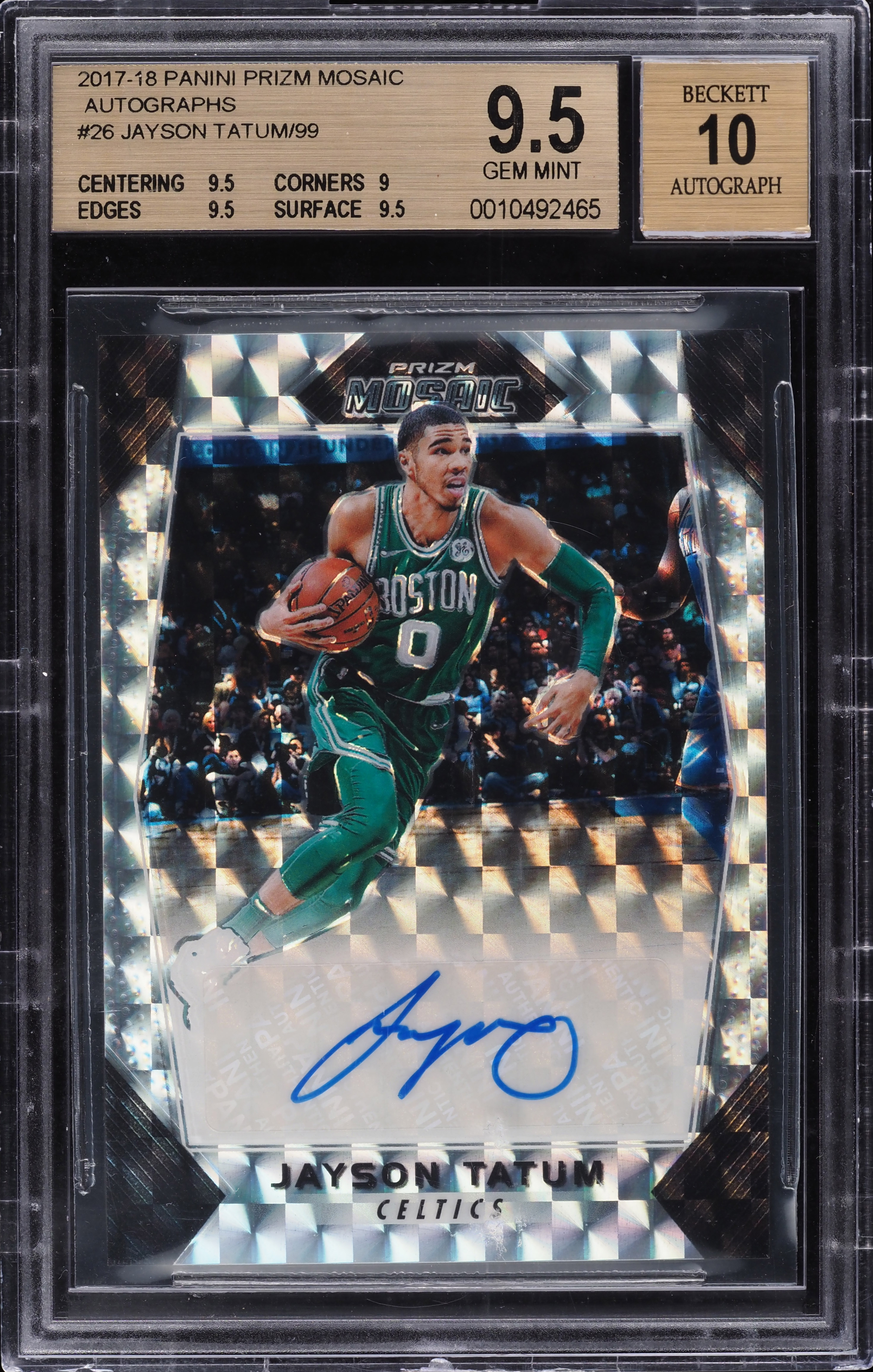 2017 Panini Prizm Mosaic Jayson Tatum ROOKIE RC AUTO /99 #26