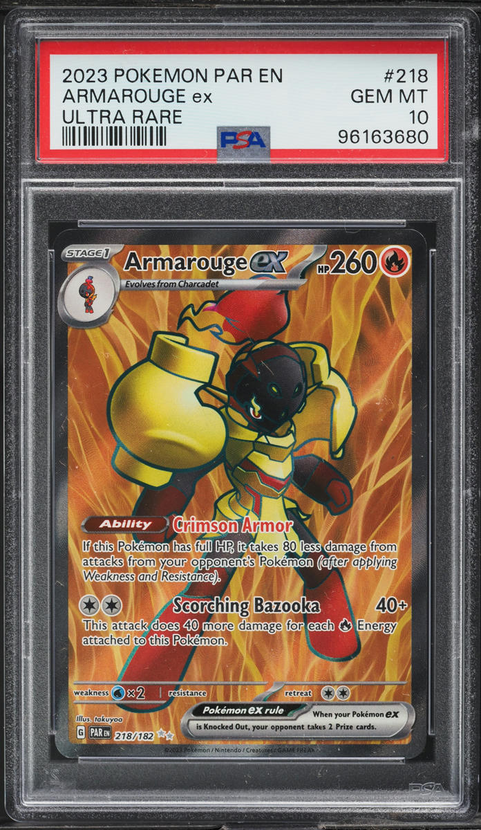 2023 Pokemon SV Paradox Rift Full Art Armarouge ex #218 PSA 10 GEM MINT