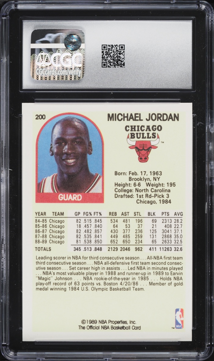 1989 Hoops Michael Jordan #200 CGC 8.5 NM-MT+