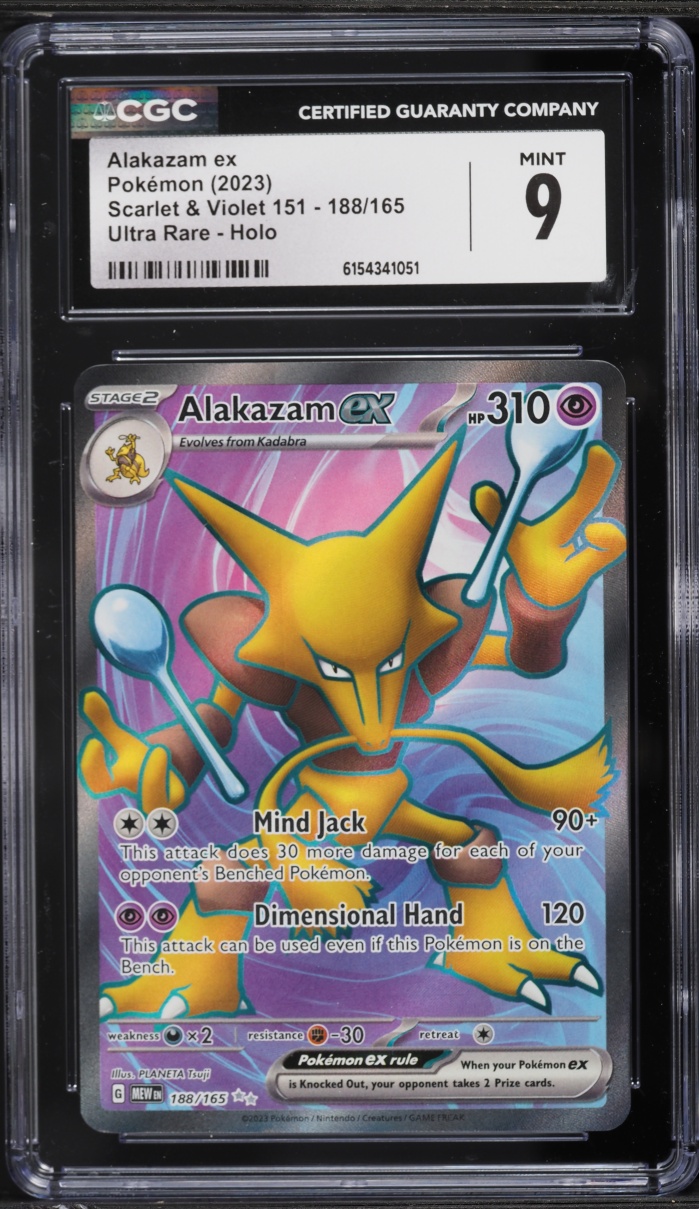 2023 Pokemon Scarlet & Violet 151 Full Art Alakazam ex #188 CGC 9 MINT