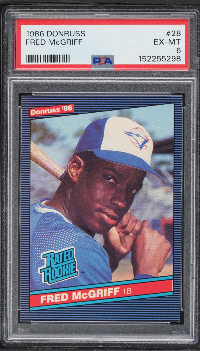 1986 Donruss Fred McGriff ROOKIE #28 PSA 6 EXMT