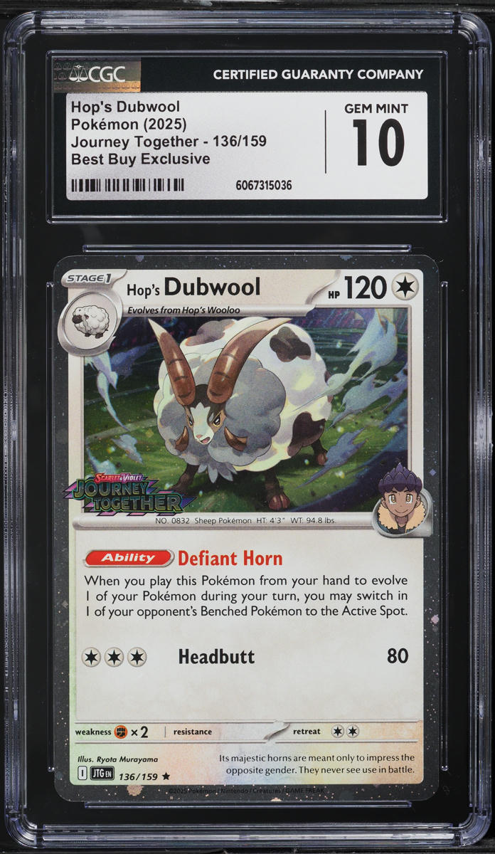 2025 Pokemon SV Journey Together Best Buy Exclusive Hop's Dubwool #136 CGC 10 GEM MINT