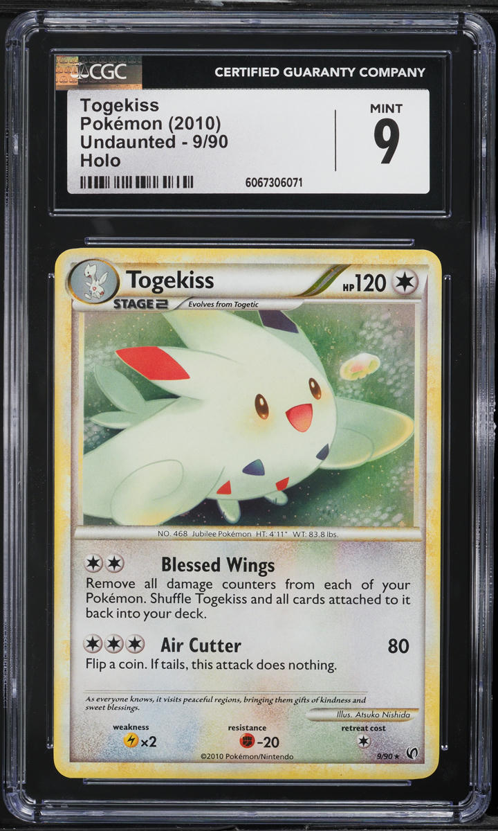 2010 Pokemon HeartGold & SoulSilver Undaunted Holo Togekiss #9 CGC 9 MINT