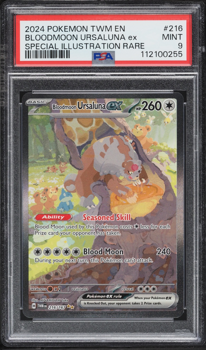 2024 Pokemon SV Twilight Masquerade SIR Bloodmoon Ursaluna Ex #216 PSA 9 MINT