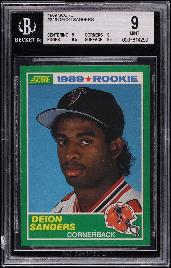 1989 Score Football Deion Sanders ROOKIE #246 BGS 9 MINT