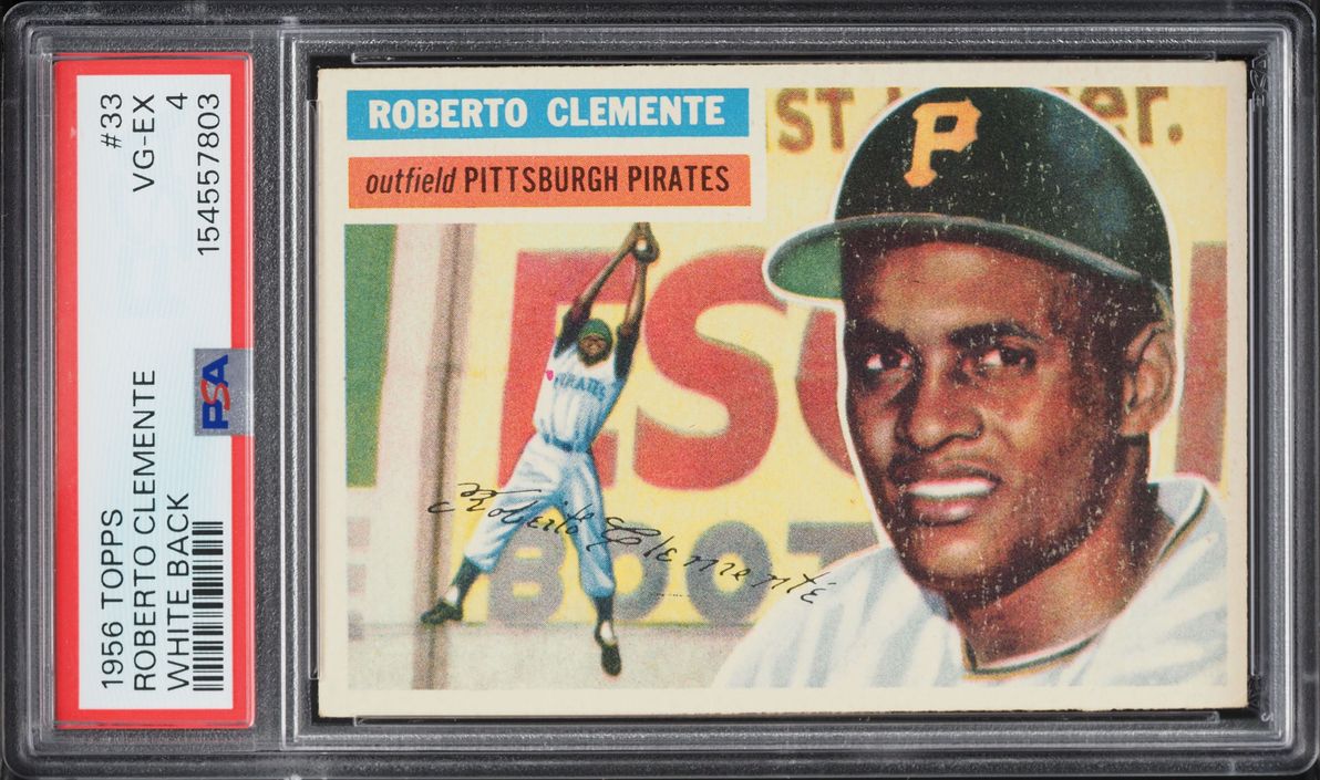1956 Topps Roberto Clemente WHITE BACK #33 PSA 4 VGEX