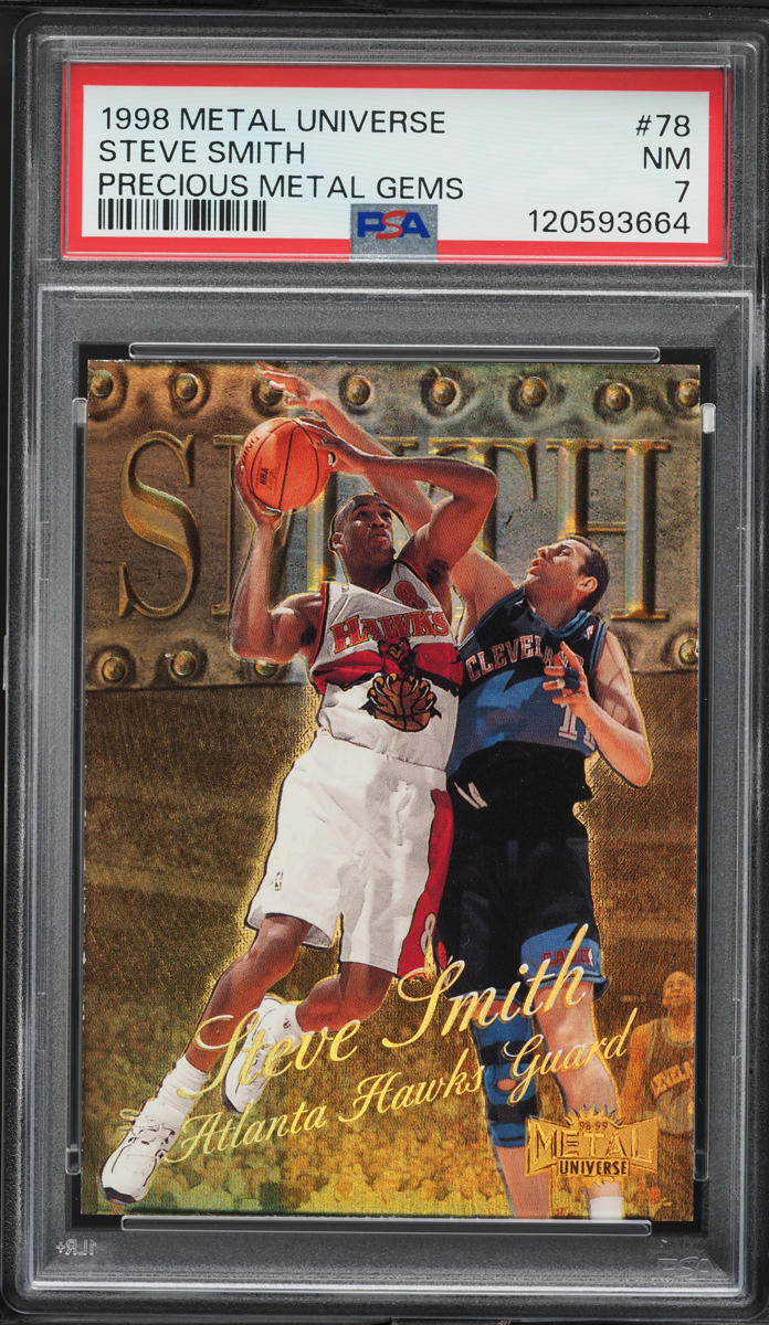 1998 Metal Universe Precious Metal Gems PMG Steve Smith /50 #78 PSA 7 NRMT - Photo 1