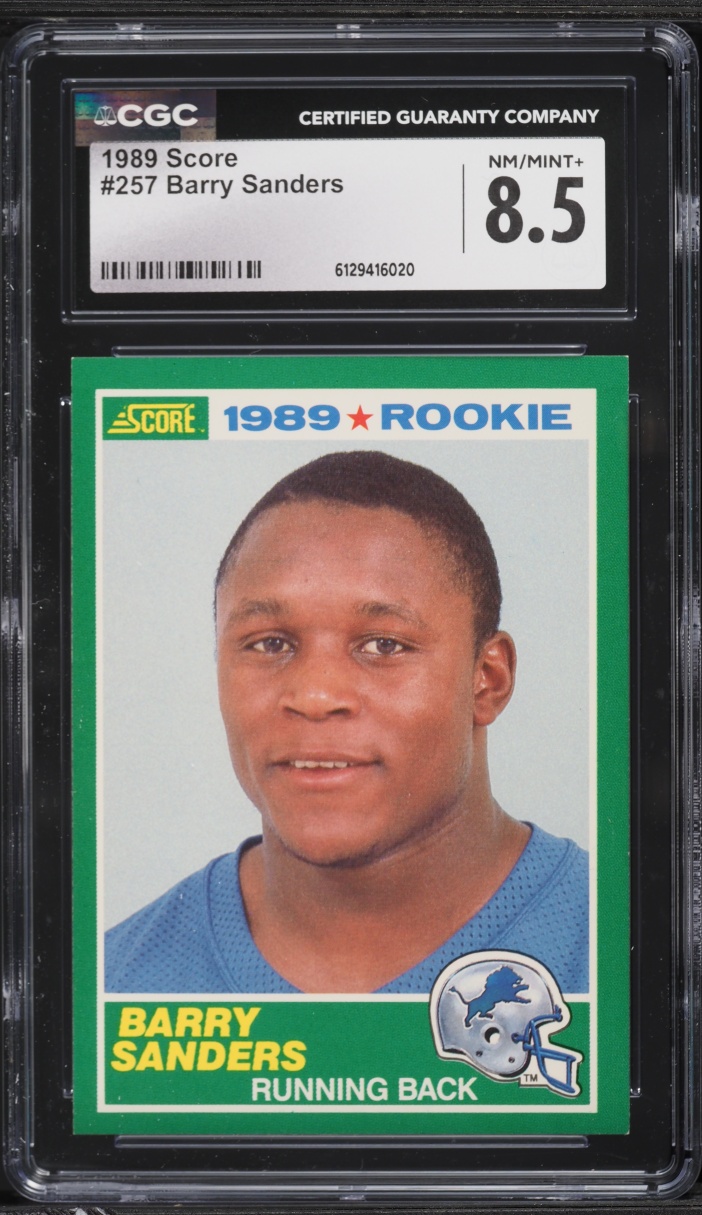 1989 Score Football Barry Sanders ROOKIE #257 CGC 8.5 NM-MT+
