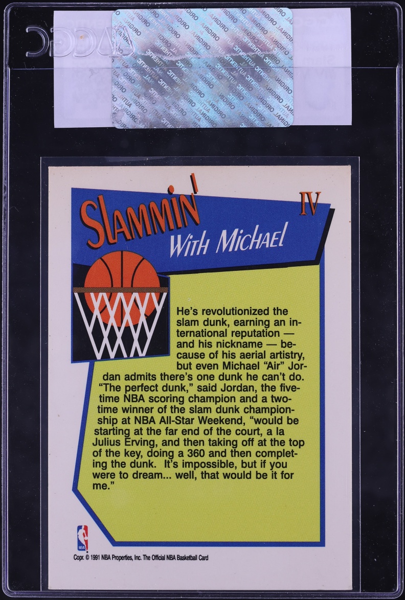 1991 Hoops Slam Dunk Michael Jordan #IV CGC AUTH