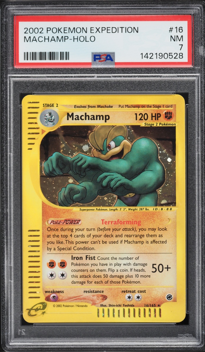 2002 Pokemon Expedition Holo Machamp #16 PSA 7 NRMT