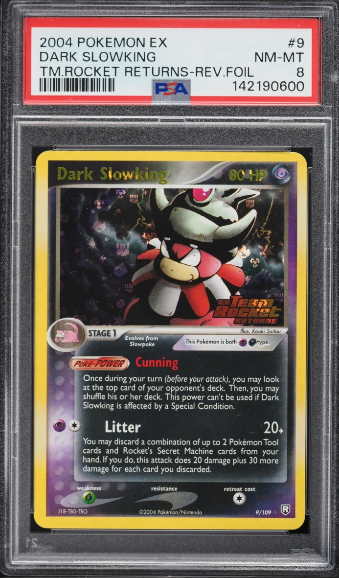 2004 Pokemon EX Team Rocket Returns Reverse Holo Dark Slowking #9 PSA 8 NM-MT