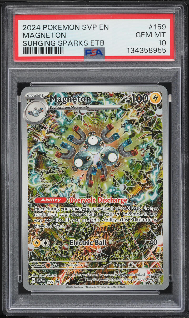 2024 Pokemon Scarlet & Violet Promo Surging Sparks ETB Alt Art Magneton #159 PSA 10 GEM MINT
