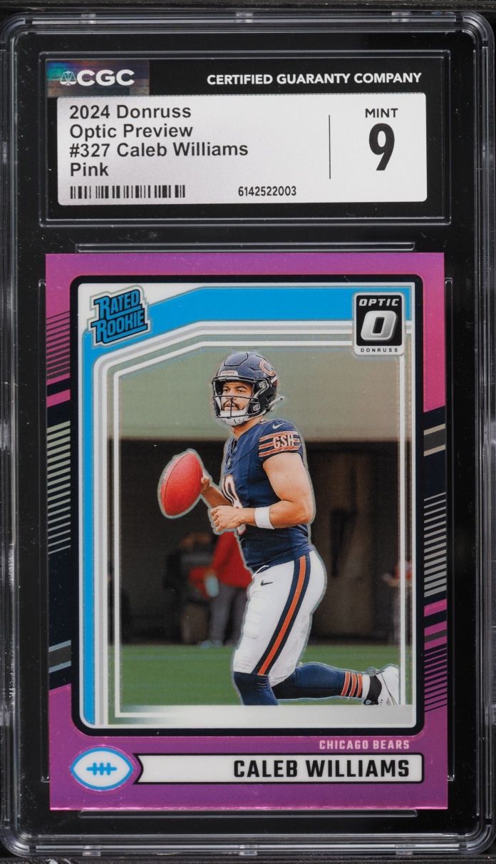2024 Donruss Optic Preview Pink Prizm Caleb Williams ROOKIE #327 CGC 9 MINT