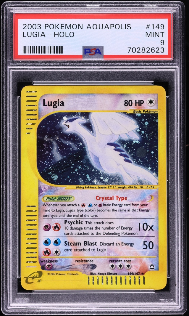 2003 Pokemon Aquapolis Holo Crystal Lugia #149 PSA 9 MINT