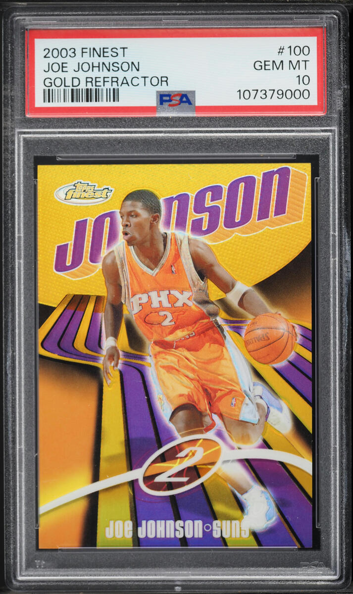 2003 Finest Gold Refractor Joe Johnson /25 #100 PSA 10 GEM MINT - Photo 1