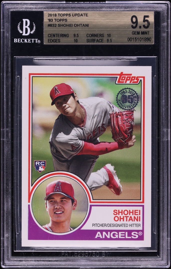 2018 Topps Update '83 Shohei Ohtani ROOKIE #83-2 BGS 9.5 GEM MINT