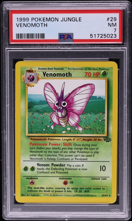 1999 Pokemon Jungle Venomoth #29 PSA 7 NRMT