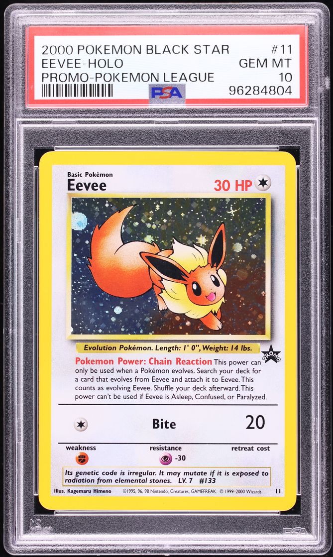 2000 Pokemon League Black Star Promo Holo Eevee #11 PSA 10 GEM MINT