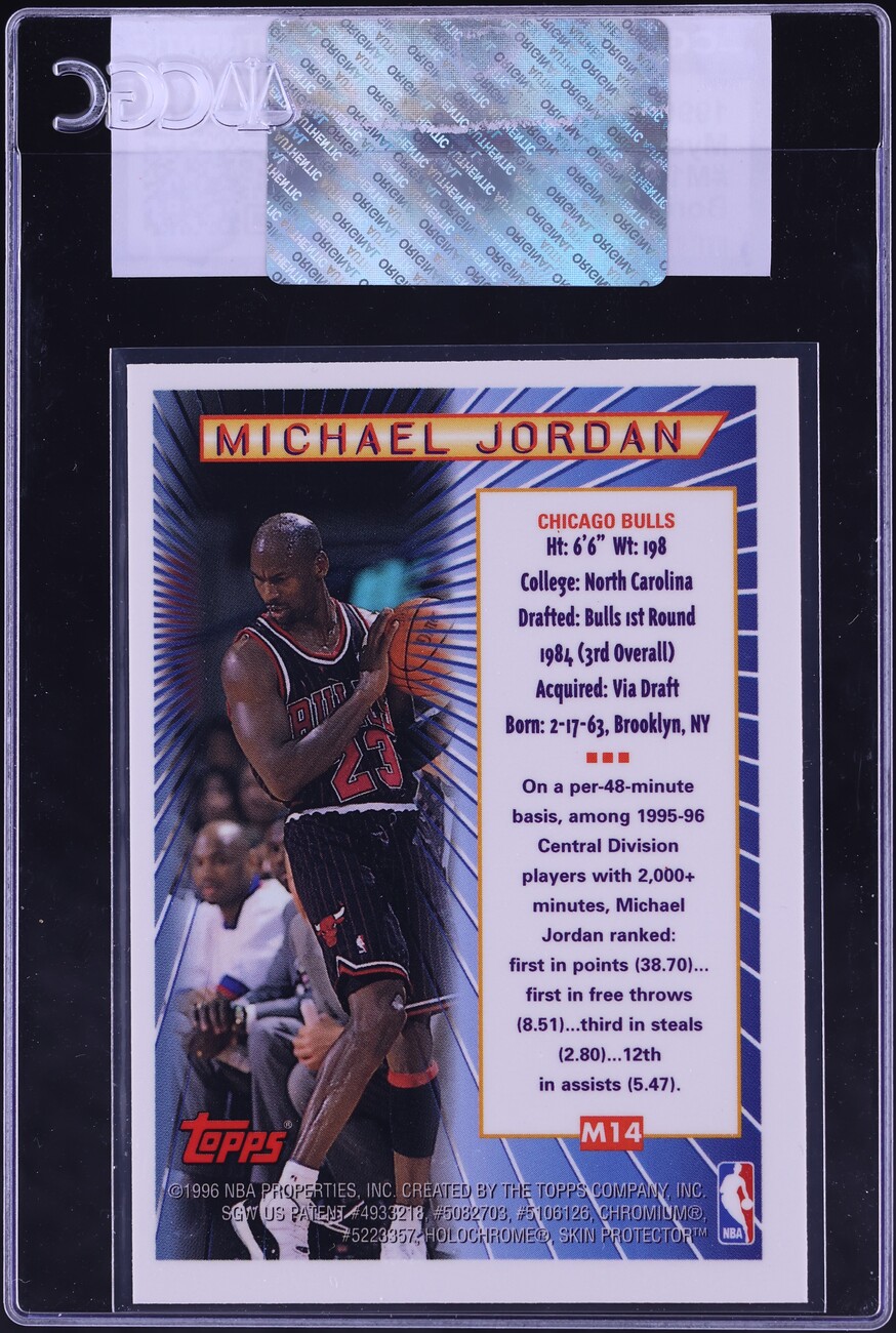 1996 Topps Mystery Finest Borderless Michael Jordan #M14 CGC AUTH