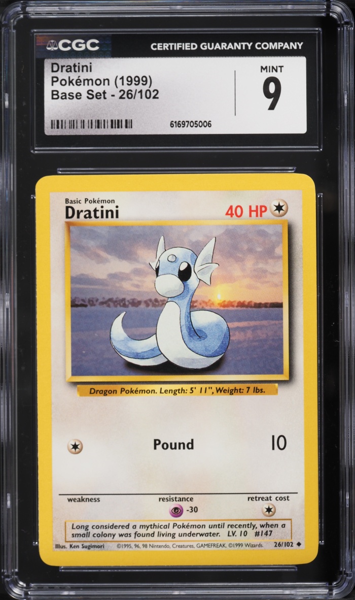 1999 Pokemon Base Set Dratini #26 CGC 9 MINT