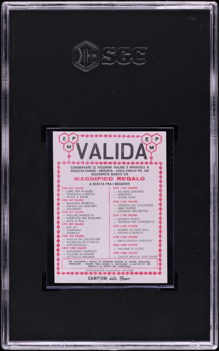 1966 Panini Campioni Dello Sport Cassius Clay VALIDA BACK #377 SGC 5 EX - Photo 2