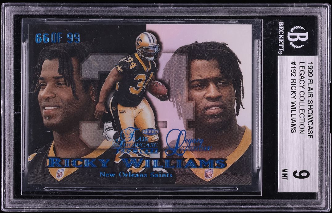 1999 Flair Showcase Legacy Collection Ricky Williams ROOKIE /99 #192 BGS 9 MINT - Photo 1