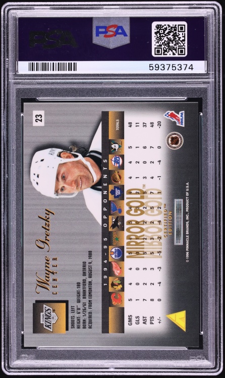 1995 Select Certified Mirror Gold Wayne Gretzky #23 PSA 10 GEM MINT